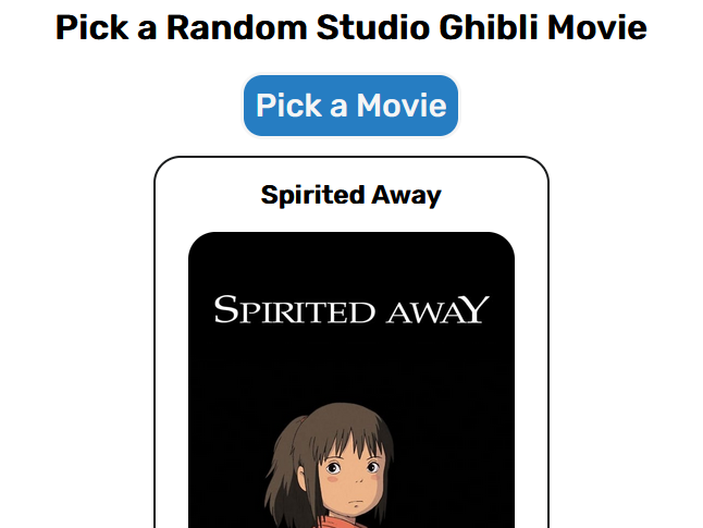 A picture of my random ghibli movie generator